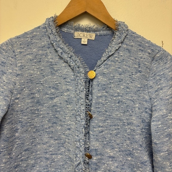 J. Crew Marled Fringe-Trim Sweater Lady Jacket - Picture 7 of 13